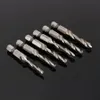 Freeshipping 6 Pz / set brocas para metal Sbavatura Svasatore Bit esagonale HSS 1/4 Shank SAE Drill Tap Set di punte combinate kit de brocas