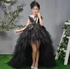 Cygne Cristal Enfants Demoiselle D'honneur Filles Robe Pour La Fête De Mariage Noir Dentelle Soirée De Noël Fille Longue Fuite Enfants Princesse Costume