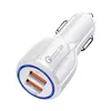 Quick Charge QC 3.0 USB Charger 2 Port Dual Car-Charger 3.1A Fast Car Chargers Adapter Charging for Samsung Huawei Xiaomi