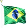 Brasiliens flagga 3x5 fot anpassad Brasiliens flagga Nationellt land Brasiliens flaggor inomhus utomhusbruk Flygande Hängande valfri stil Drop Shipping