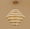 New Modern LED pendant lights living room dining Black White golden coffee Rings aluminum body ceiling mounted indoor lamps de MYY