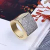 Iced Out Pierścienie Dla Mężczyzn Luksusowy Designer Męski Bling Diamond Square Gold Pierścień Miedzi Cyrkon 18K Pozłacane Biżuteria Zaręczyna Ślubna