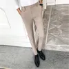 2019 new men's fashion business casual feet pants star accessories wild self-cultivation trend British wind overalls trousers