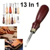 Profissional 13pcs Leather Craft Tools Kit Hand costura costura de punção sela para fazer bolsas311i