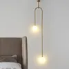 Nowoczesna szklana piłka wisiorek oświetlenie do sypialni / hotel Nordic Gold Wisiorek Lampy / Wiszące światła Art Deco Lampa wisząca domowa mieszkalna
