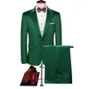 Smoking da sposo verde a un bottone slim fit bello da uomo Beautiful Groomsman Uomo formale da uomo Prom Dinner Business Suit (giacca + pantaloni)