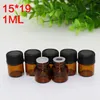 WholeSlee Price 2000pcs 1ml Amber Mini Glasflaskor för eterisk oljedisplay Injektionsflaska Liten serum parfym 1 ml Brun provbehållare via DHL