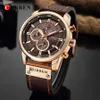 Curren 8291 Marka luksusowa Men Analog Digital Leather Sports Watches Męski Wojennym Zegarem Wojskowym Man Quartz Clock Relogio Masculi287Q