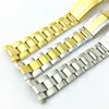 Nytt WatchBand Watch Band 20mm män full rostfritt stål fjärilslås guld silver för rol gmt strap1665682