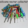 20pcs Silicone Nectar kit Hookahs Concentrate smoke Pipe with 14mm Quartz Tips Dab Straw Oil Rigs