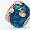 Nouveauté 100% 925 argent sterling chatoyant océan vagues poisson charme ajustement original européen bracelet à breloques bijoux de mode Acce268v
