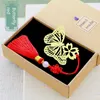 Metal Brass Lotus Bookmark China Knot Tassel Small Gift Lovely Butterfly and Dragonfly Student Bookmark Graduation Wed Gift Box