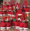 メリークリスマスギフト治療キャンディーワインボトルバッグサンタクロースサスペンダーパンツズボン装飾クリスマスギフトバッグC090