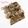 Ombre Clip in Hair Extensions Bruin Blonde Hoogtepunten Synthetisch Steil Haar 250gram Synthetische Vlechten Haarklemmen Marley Twist 5 stks Clips