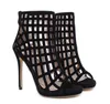 Modne pokrycie Peep Toe Hollow Out High Heel Gladiator Buty Sexy Designer Kostki Bootie Rozmiar 35 do 40