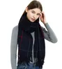 Wholesale- and winter new cashmere big plaid couple scarf increase tassel plaid ladies bib shawl