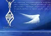 Wholesale (without chain) 925 sterling silver Crystal Zircon Angel wings Necklace Pendant Jewelry for Women DIY Jewelry Valentine's Day Gift
