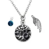 Cremation Jewelry Birthstone crystal - Tree of Life Necklace Urn Pendant - Memorial Ashes Keepsake