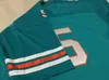 Men's 5 Ray Finkle The Ace Ventura Jim Carrey Teal Green Movie Football Jerseys Shirt Stitched Size S-4XL Mix Order