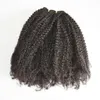 Афро кудрявый кудрявый клип в наращивании человеческих волос 100% бразильский Реми волос Вьющиеся клип ins / on Hair extensions120g / Set натуральный цвет бесплатная доставка