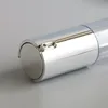 15ml 30mlの空のエアレスポンプのボトル包装シルバー透明トラベル真空化粧品容器プラスチックボトル100ピース/ロット