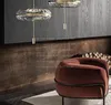 Pós-moderna cobre Luxo LED Luzes pendentes Nordic vidro jantar sala Hanging Lamp Quarto Restaurante única cabeça Luminárias MYY