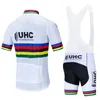 UHC Cycling Jersey Set 2020 Pro Team Mens Cycling Clothing Summer Breattable MTB Bike Jersey Bib Shorts Kit Ropa Ciclismo3101204