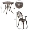 Gratis frakt Grossists Hot Sales Aluminium Outdoor 3 Piece Patio Bistro Set med bord och stolar med ishink