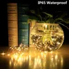 Christmas Solar String Lights 33 / 66ft 100 / 200LED COPER Draadverlichting 8 Modi Fairy Waterdichte Outdoor String Lights voor Patio Garden Gate