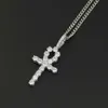 Hot-sale hiphop cross diamanten hanger kettingen voor mannen vrouwen religie christendom ketting sieraden vergulde koper zircons Cubaanse cha