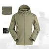 Manteau de chasse en plein air pour hommes, grande taille, doublure épaisse, veste tactique à capuche, imperméable, coupe-vent à coque souple, D25