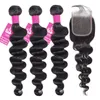 9a Braziliaanse maagdelijke haarbundels met sluitingen 4x4 kanten sluiting Haarhaarbundels met sluiting Deep Wave Kinky Kinky Kinky Loose Wave B9401741