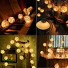 Globe Rattan Ball String Lights Goodia 13.8Fet 40 LED Ciepłe białe bajkowe oświetlenie dla salowych sypialni ślub wakacje choinki party