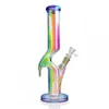 Glow In The Dark Bong in vetro per acqua Narghilè Tubi per fumatori Dab Rigs Bubbler Heady Bong Downstem Perc con ciotola da 14 mm