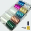 Set di lamina per unghie olografica da 2,5 * 100 cm Set di decalcomanie per nail art per manicure serie laser trasparente di Natale