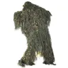 Jaktuppsättningar Ghillie Suit Woodland 3D Leaf Disguise Uniform CS Krypterade kamouflagedräkter Set Army Tactical 16277595