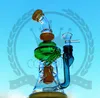 Bongs Hookah Glas Bong Recycler Oil Rigs Vattenrör Percalator med tjock bas och munstycke Bubbler