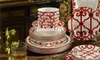 Bone China western Tableware Set 58 PCS Ceramic Dinnerware Set Chinese red color Porcelain Dishes And Plates Cups And Saucers Kit Gifts