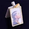 Aangepaste Pos-kettingen Vergulde Po Memory-hangerketting Bling Zirkoon verharde hiphopkettingen met touwketting voor heren6520250