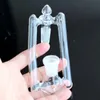 Cool Glass Bong Adapter Hookahs Double Arm Dropdown Male 14 to Female 14.4 with 2 Holes Rooftop Design