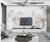 Modern tapet för vardagsrum Abstrakt vit marmor modern minimalistisk kreativ blommig bakgrundsvägg