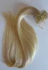 Elibess Store Hot Sale 12"-26' 100G 100% Remy Brazilian Hair Blonde Color 613# Micro Loop Ring Hair Extensions
