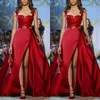 Fascinating Red Evening Dresses Spaghetti Strap A Line Side Split Prom Dress Formal Party Gowns Special Occasion Dress