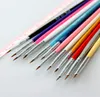 12pcs set Flat Builder Drawing Painting Carving Pen Brush UV Gel Polish Acrylic Extension Design DIY Nail Art Tips Manicure Tools