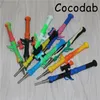 Hookahs DHL Siliconen Nectar met titaniumtips 10 mm Mini Dab Straw Dabber Tool voor glazen bongs olieligingen