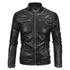 Partihandel-2016 New Spring Höst Leather Jacket Men Slim Standard Stand Collar Jacket Faux Läder Moto Coat Suede 18Y6191