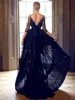 2020 New Vintage High Low nero Prom Dresses al largo della spalla asimmetrica mezza manica in rilievo da sera in pizzo abiti del partito Abiti 4617