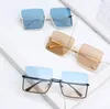 Mode Kinder Gradienten Sonnenbrille INS neue Kinder halb quadratischen Rahmen Outdoor-Brille Mädchen Jungen coole Strand adumbral Brille C6357