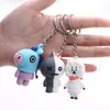 40 PCSset Silicone Kpop Phone portable Keychain Anime 3D Bangtang Car PVC Kids Keychain Key Holder Sac Pendant Charms Fans Fans Gift2993649