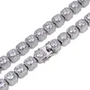 10 -миллиметровые ожерелья Prong Set Big Size Solitaire Tennis Chain Ожерелье Мужское заморожение Bling Cz Шарм Хип -хоп модные украшения 18 "22"